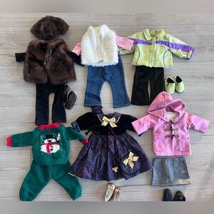 Doll Clothes For 18” American Girl Doll Winter Lot Of 6